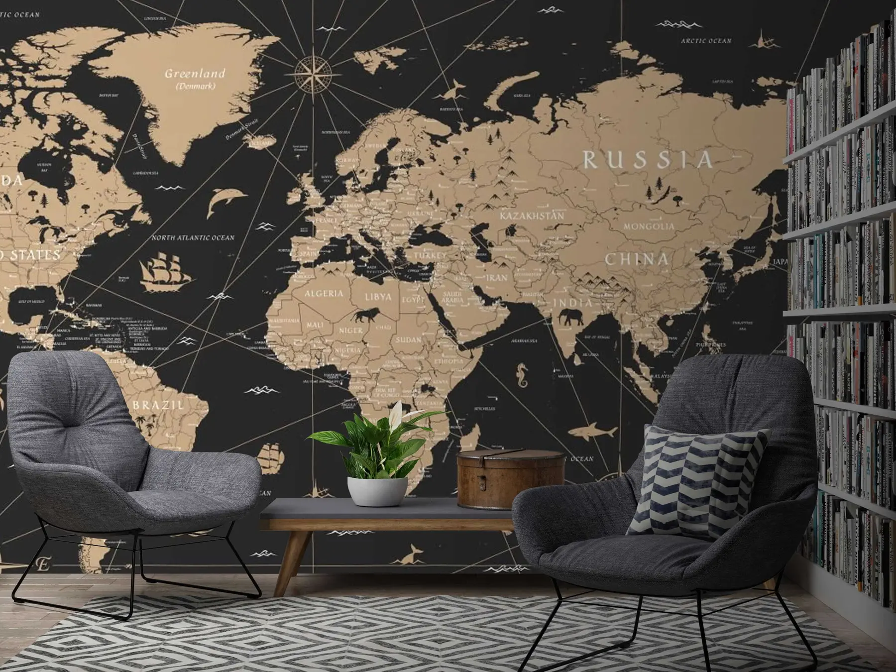 Fototapetai Senovinis pasaulio žemėlapis u50401