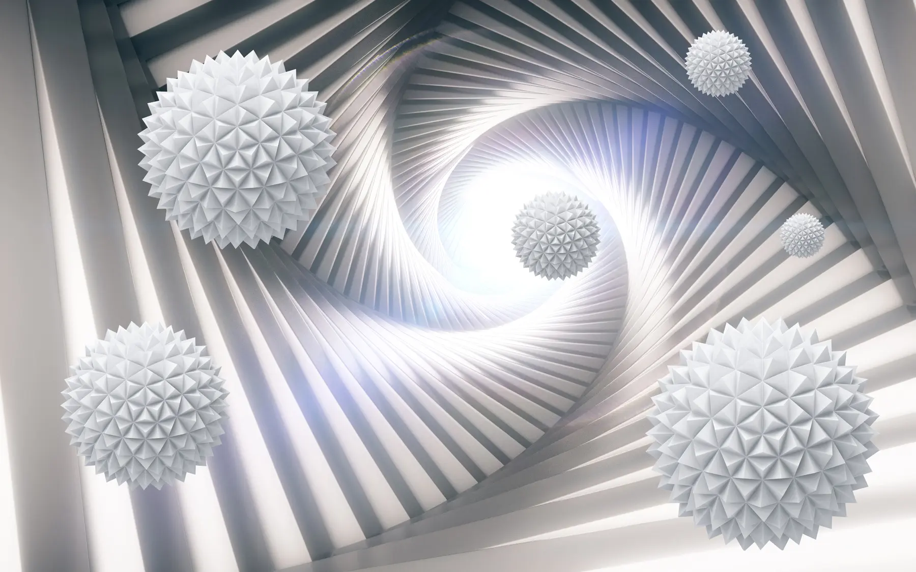 Fototapetai 3D tunelis ir sferos u03120