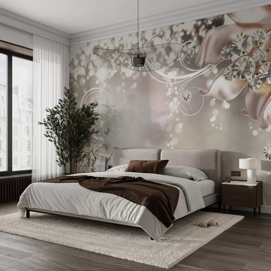 Fototapetai Porcelianinės gėlės ir kristalai u17739