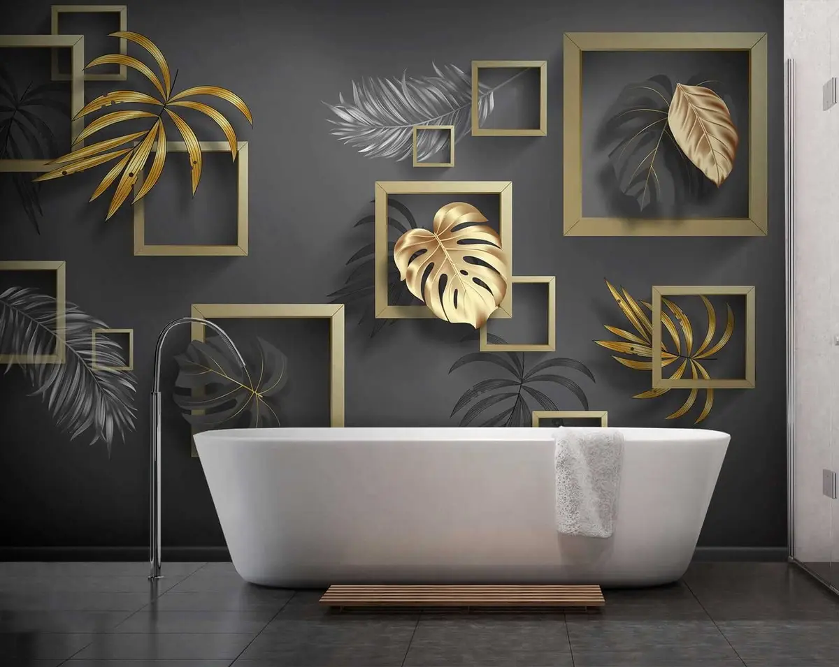 Fototapetai Elegantiški rėmeliai su vešlių lapų dizainu u20111