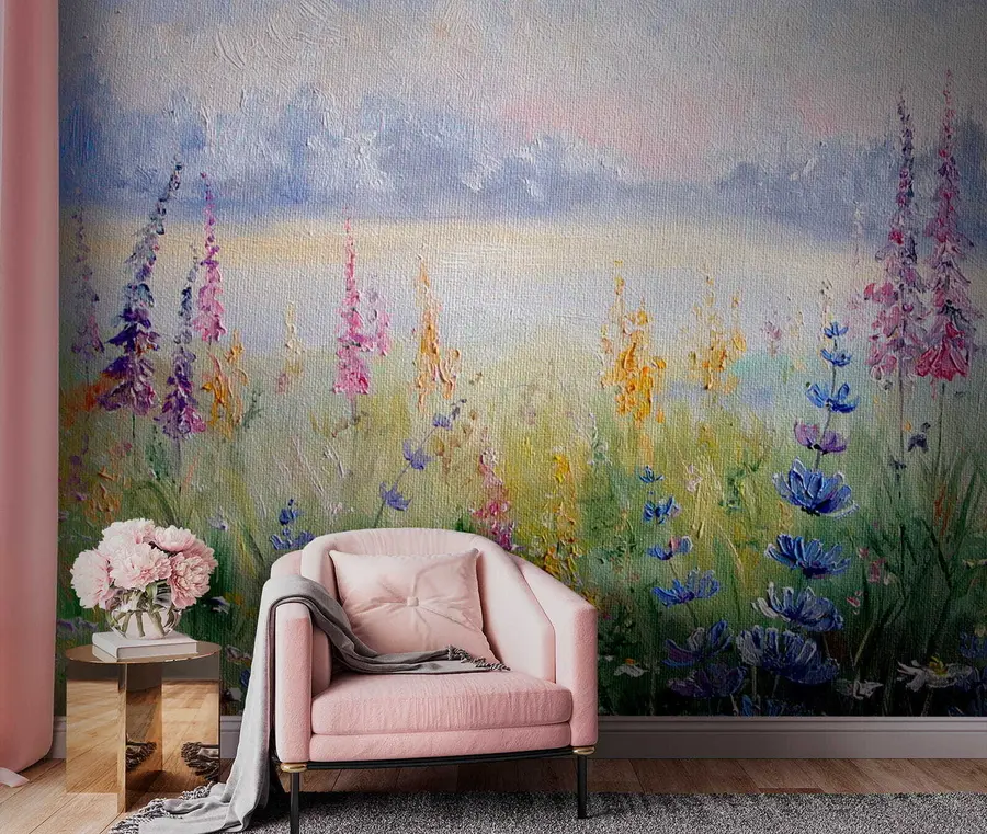 Fototapetai Gėlių pieva, tapyba aliejiniais dažais u30067