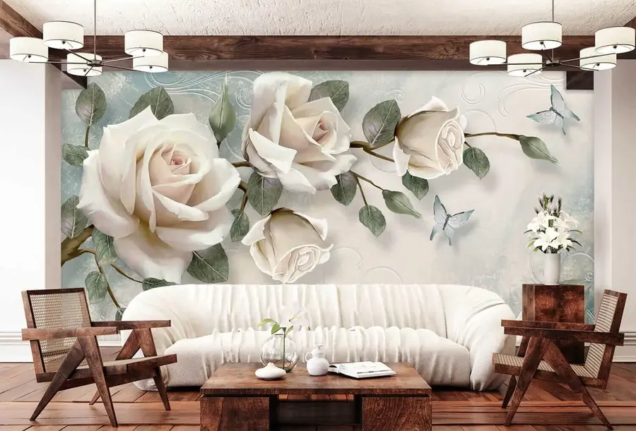 Fototapetai Kreminės rožės u31353
