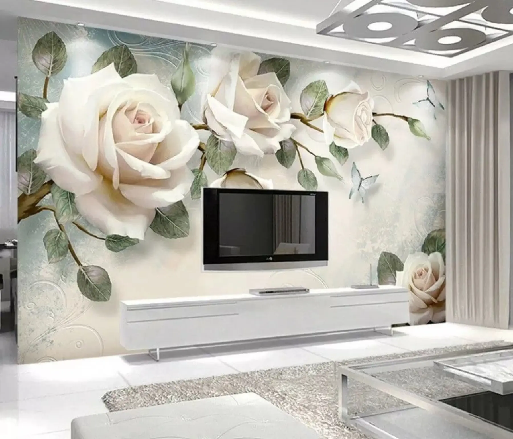 Fototapetai Kreminės rožės u31353