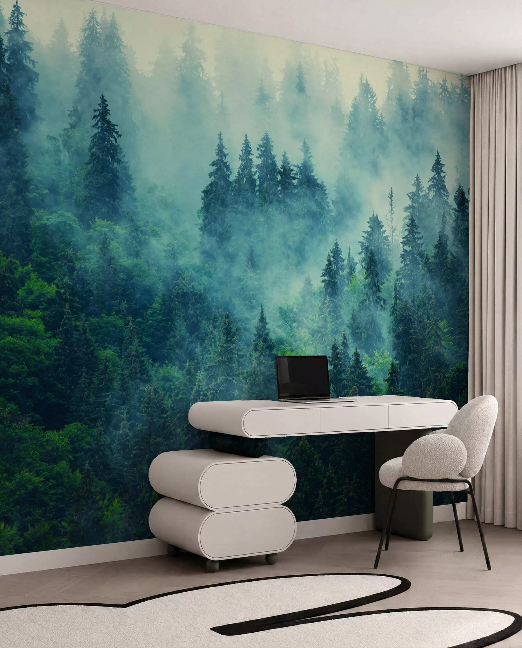 Fototapetai Miglotas miškas ryte u33150