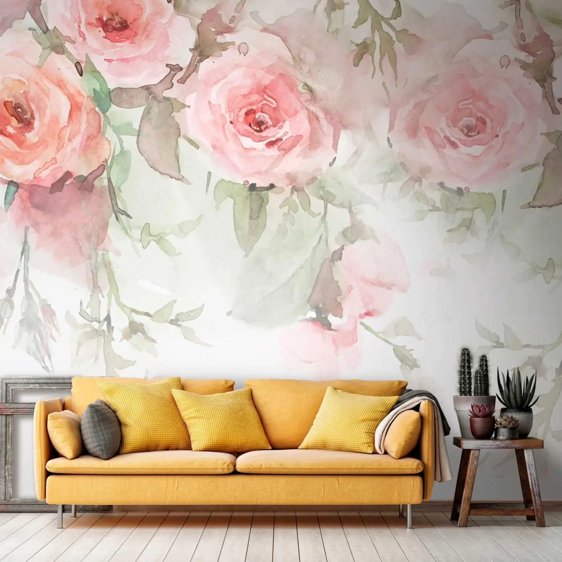 Fototapetai Rožinės akvarelės rožės u34659