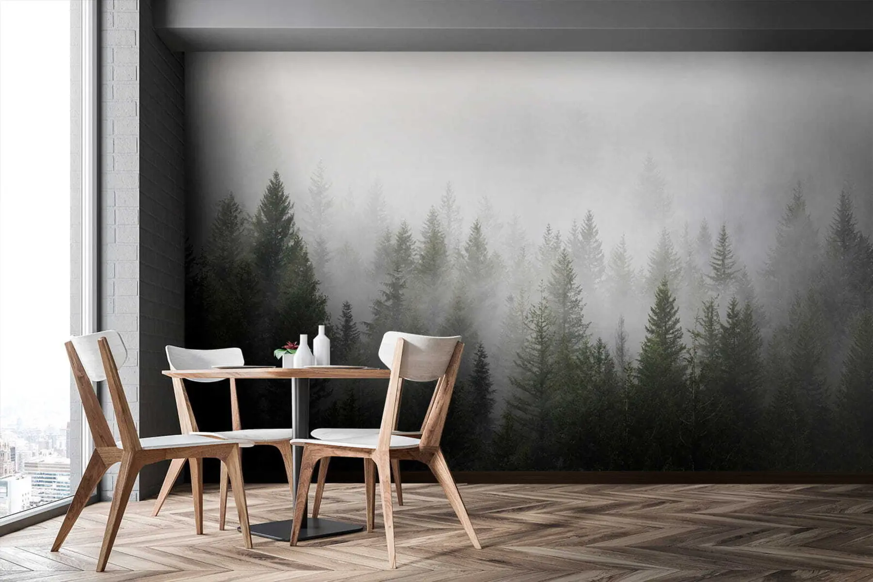 Fototapetai Miškas rūke u37073