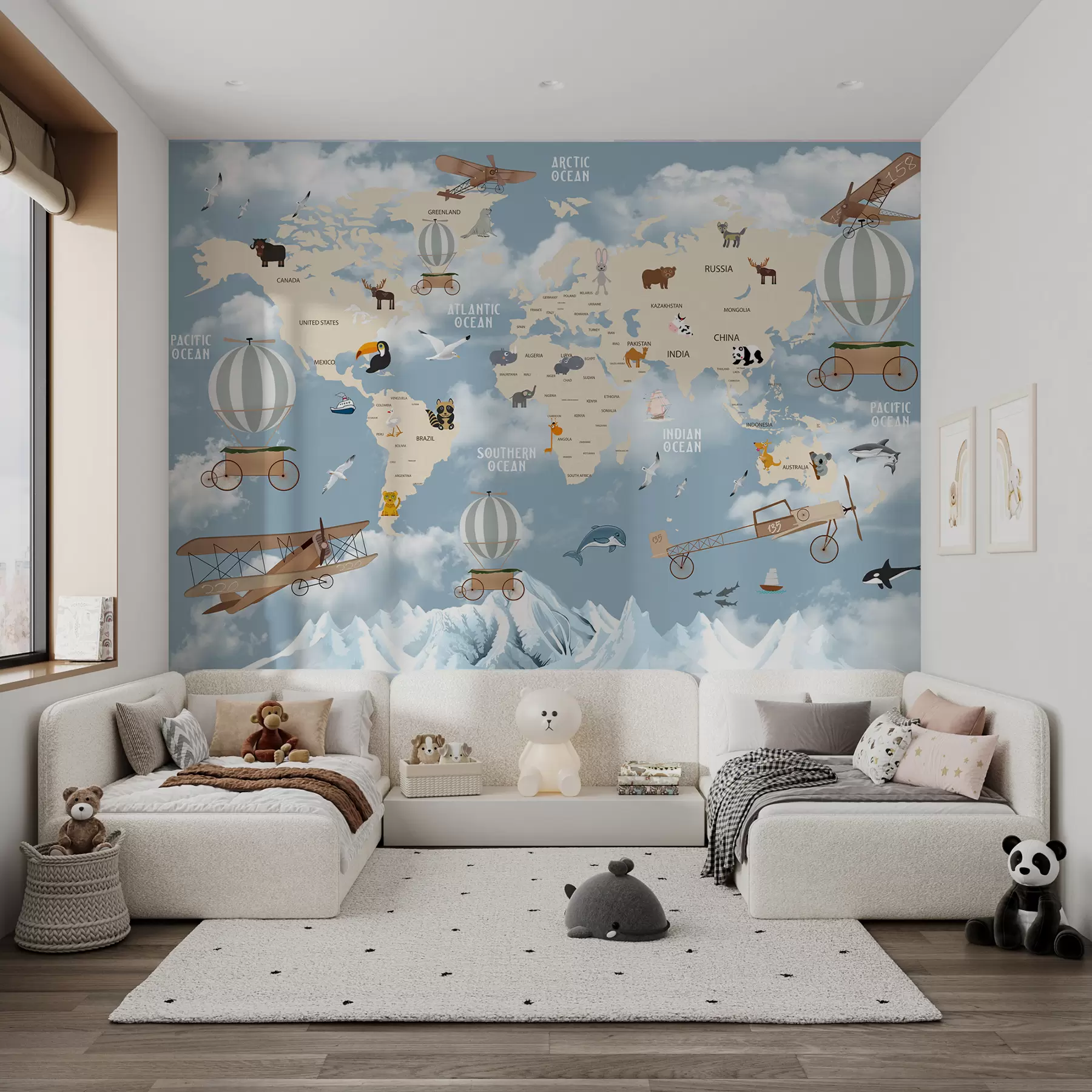Fototapetai Ekoregionas, pasaulis ir debesys u48123