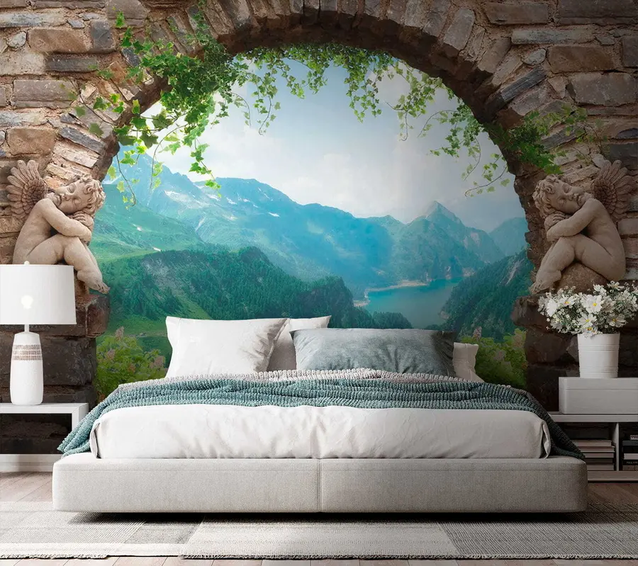 Fototapetai Arka su vaizdu į kalnus u52506