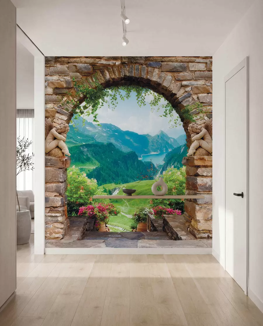 Fototapetai Arka su vaizdu į kalnus u52506