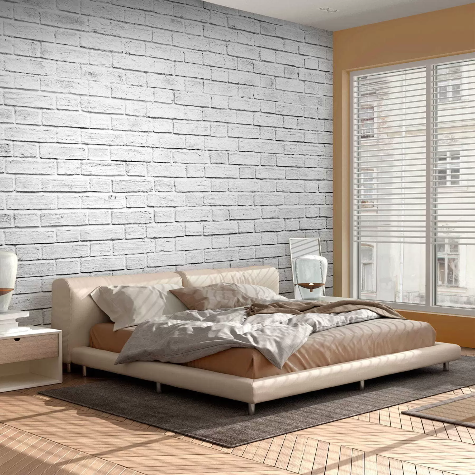 Fototapetai Balta plytų siena u54004