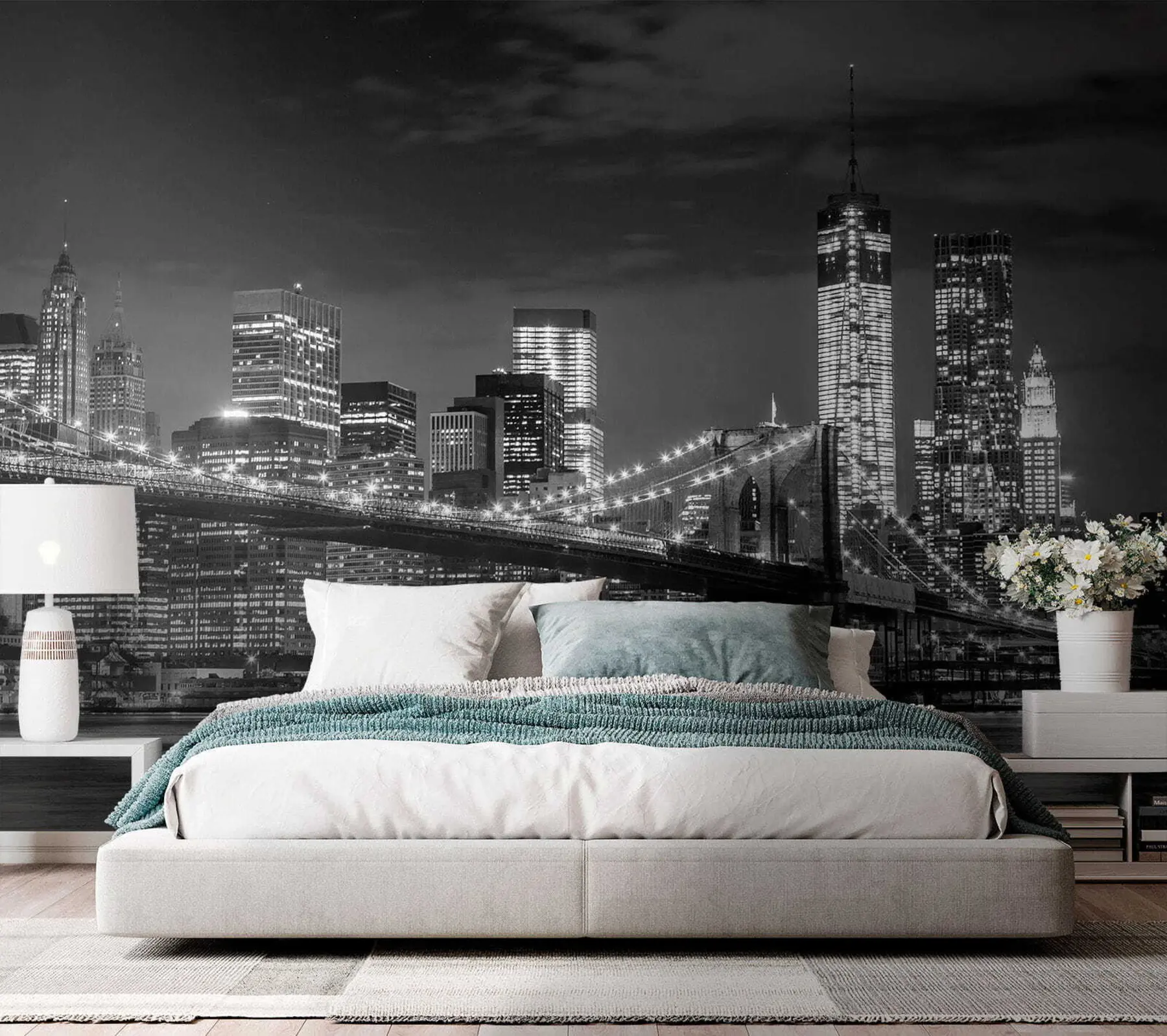 Fototapetai Vanduo, dangoraižis ir pastatas u56428