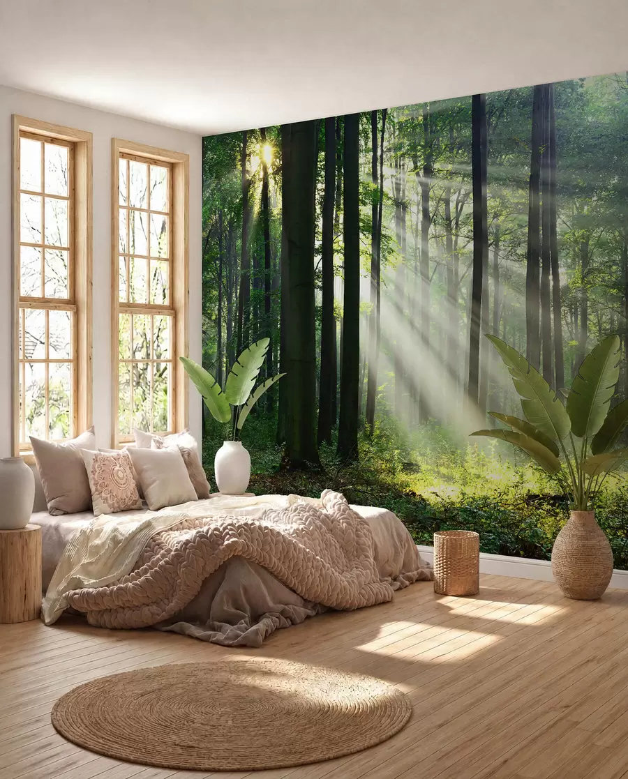 Fototapetai Saulė tarp medžių u56787