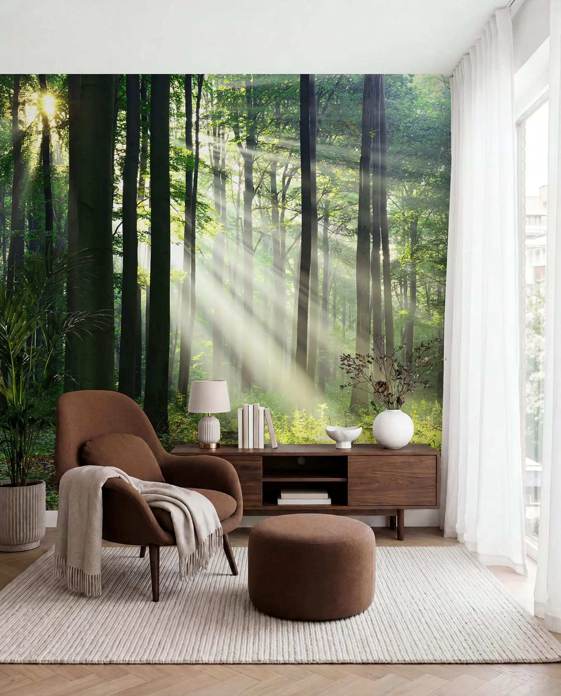 Fototapetai Saulė tarp medžių u56787