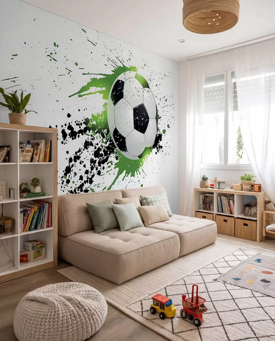 Fototapetai Futbolas žaliuose pursluose u57431
