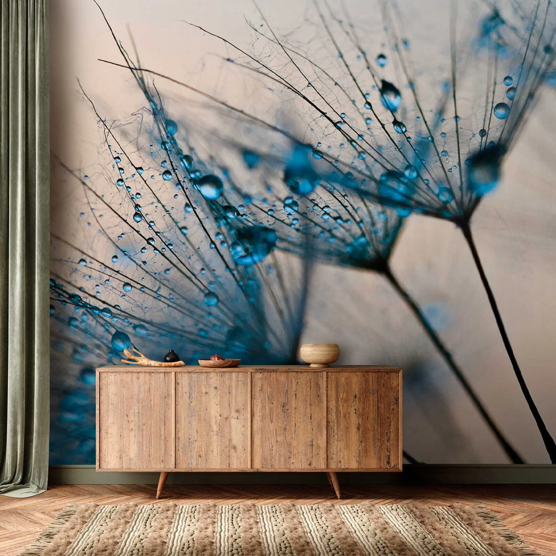 Fototapetai Kiaulpienės su vandens lašais u57557