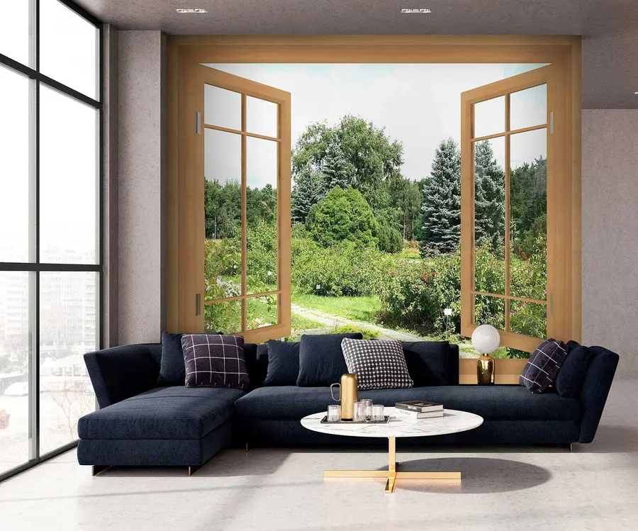 Fototapetai Vaizdas pro langą į mišką u60673