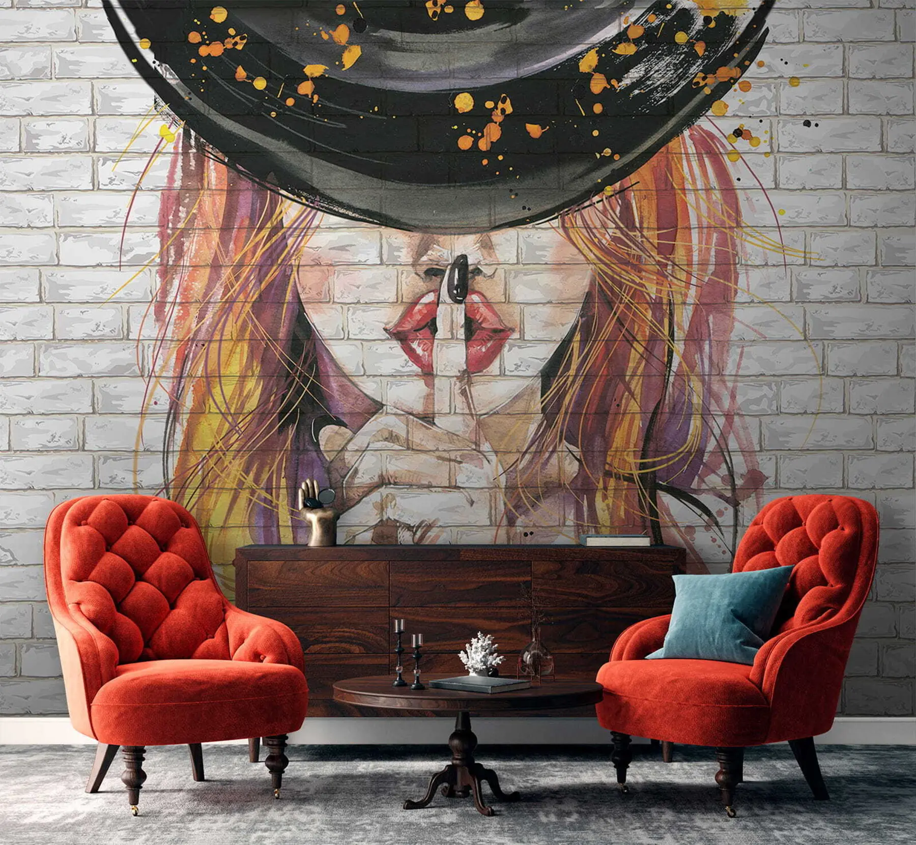 Fototapetai Mergaitė su akvarele u67648