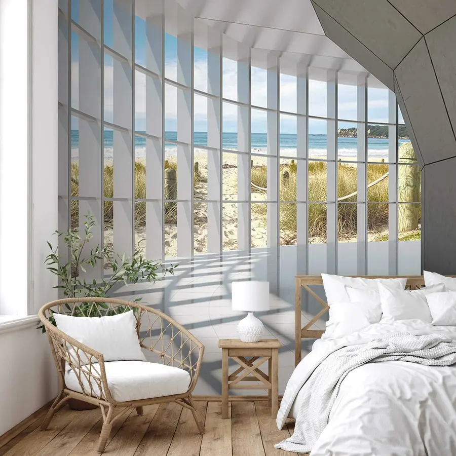 Fototapetai 3D koridorius su vaizdu į jūrą u70513