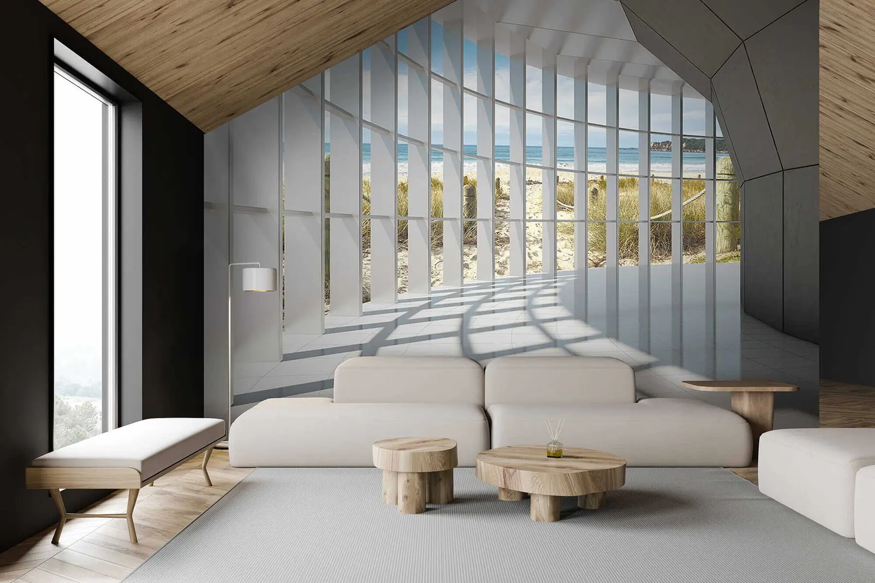 Fototapetai 3D koridorius su vaizdu į jūrą u70513