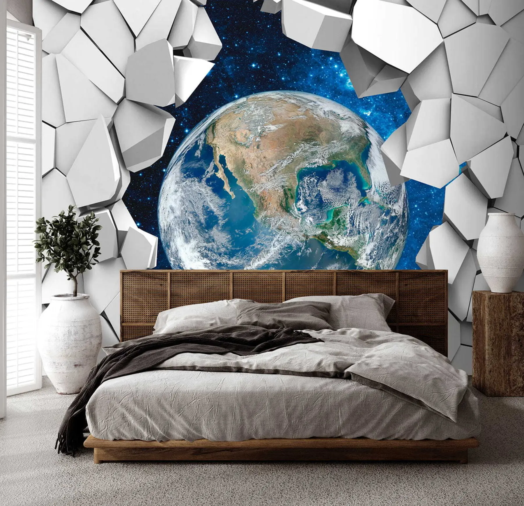 Fototapetai 3D siena ir planeta u77808