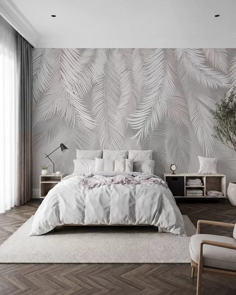 Fototapetai Pilki palmių lapai u48556