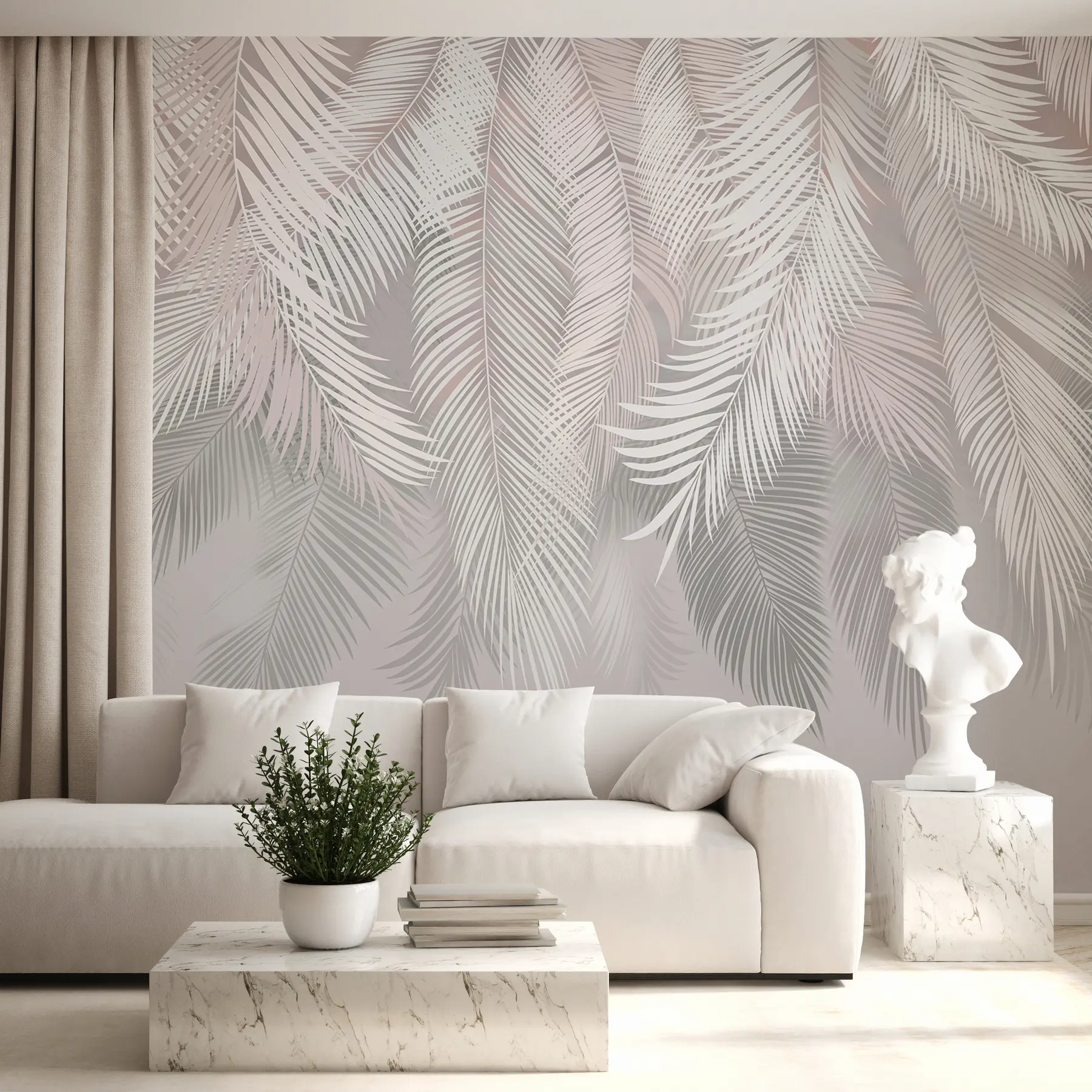 Fototapetai Pilki palmių lapai u48556
