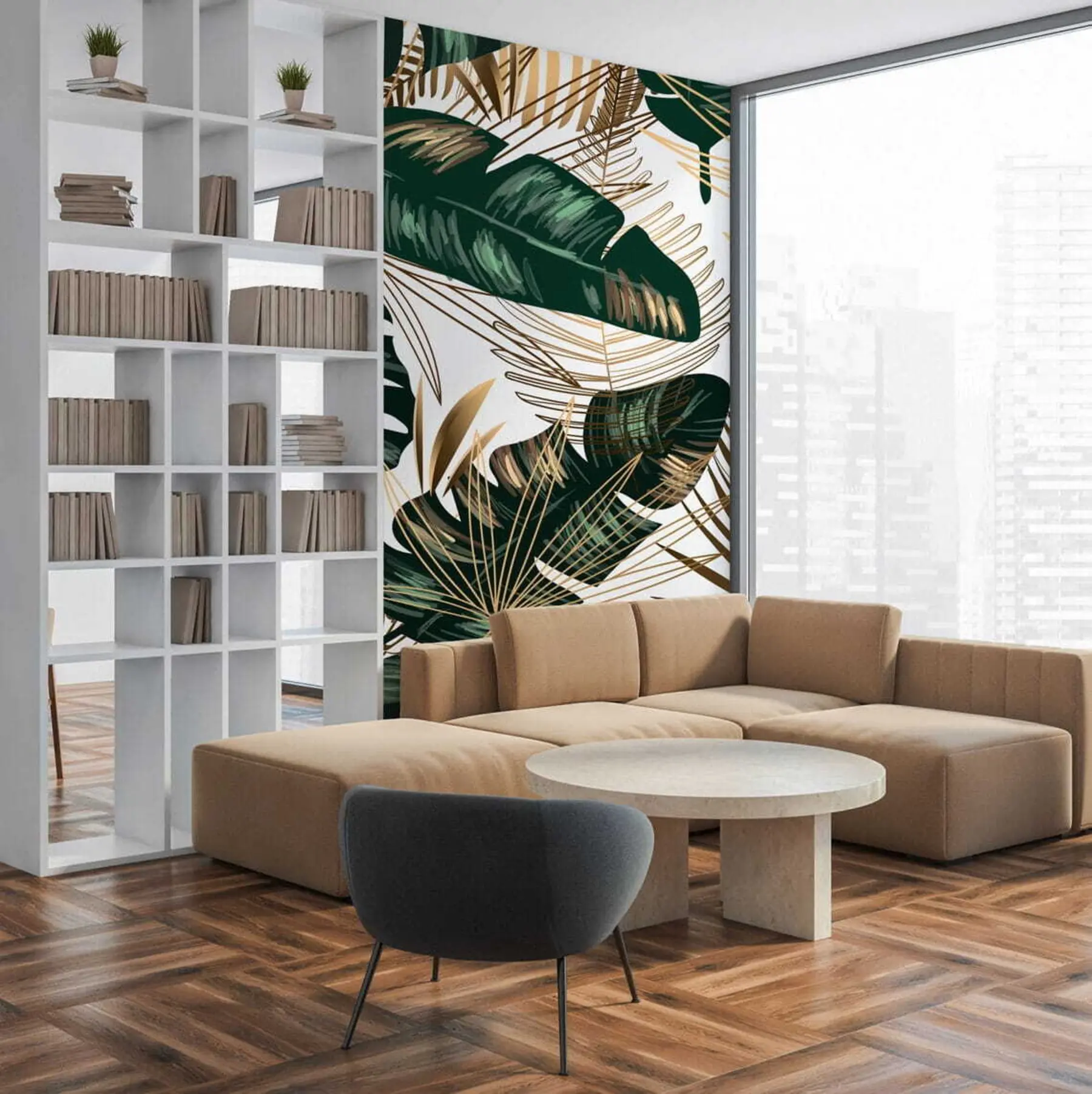 Fototapetai Bananų lapai ir palmių lapai u53279