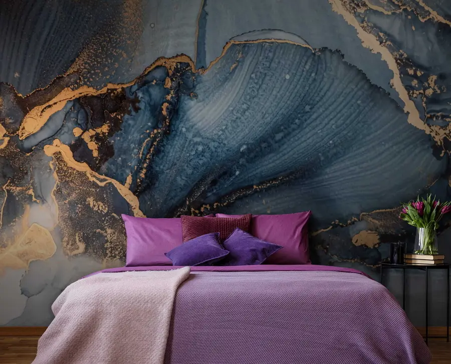 Fototapetai Mėlynas abstraktus menas, marmuras, skystis u70781