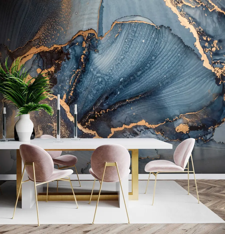 Fototapetai Mėlynas abstraktus menas, marmuras, skystis u70781