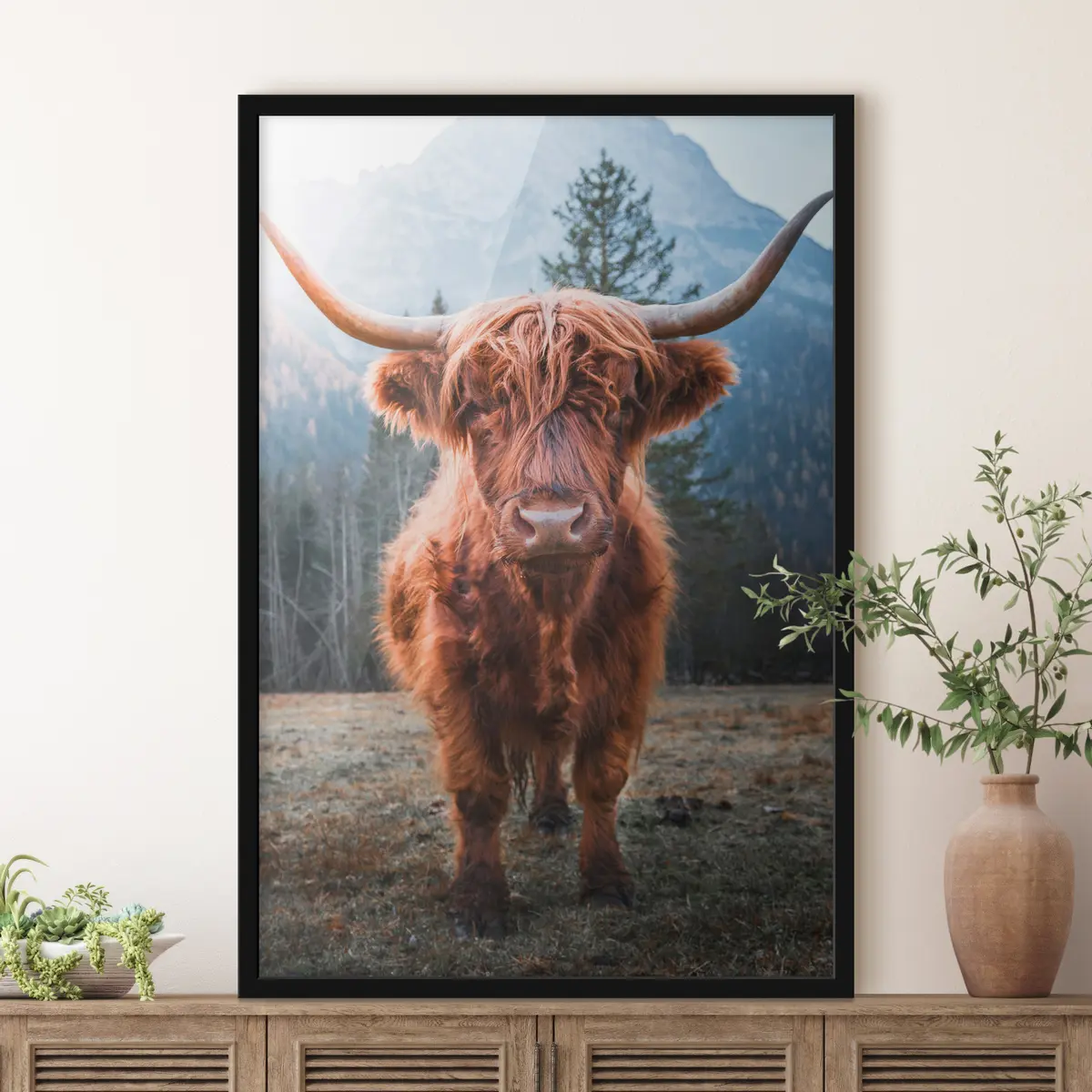 Plakatas Didinga kalnų karvė gamtoje f37629