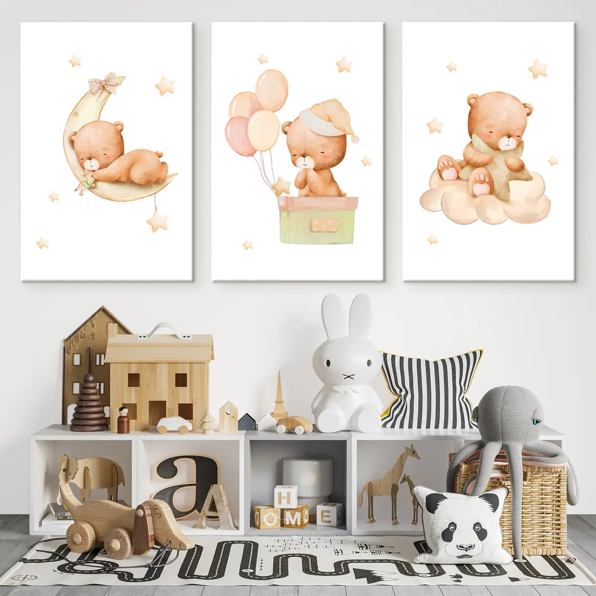 Paveikslėlis Meškiukai mėgaujasi svajingomis akimirkomis m00296