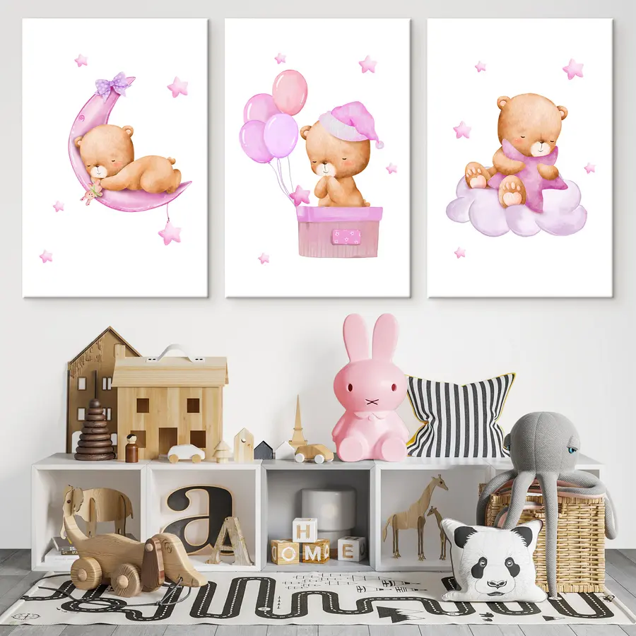 Paveikslėlis Meškiukai svajingose pastelinėse scenose m00296v2