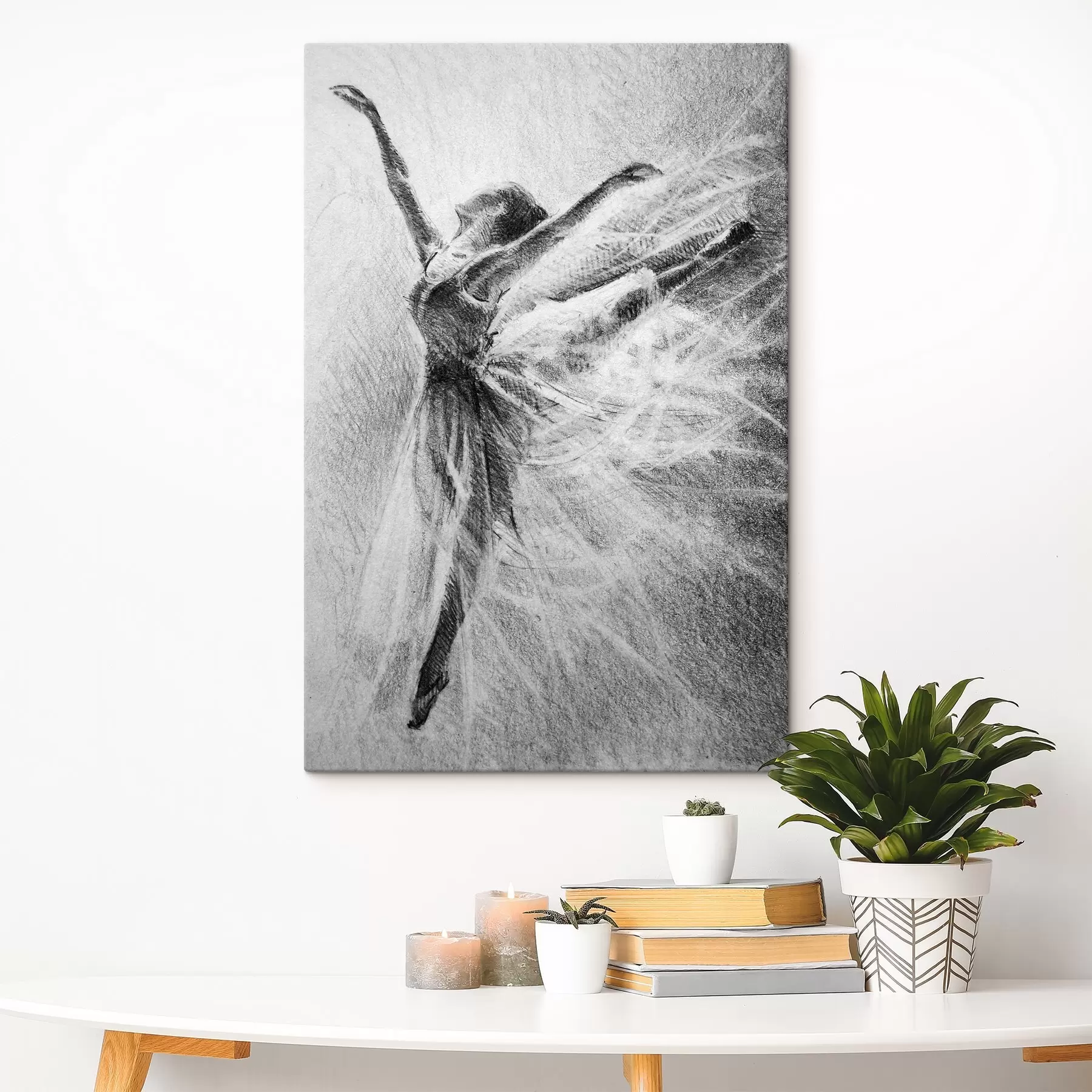 Fototapetai Elegantiškas judesys, užfiksuotas anglies piešiniu s37895