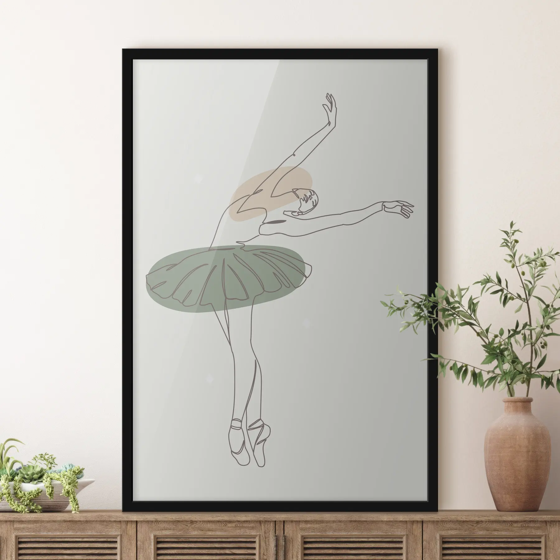 Fototapetai Merginos balerinos stiliaus boho minimalizmo linijos f38076