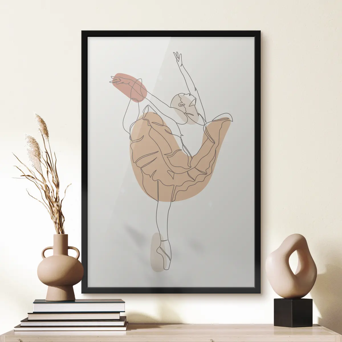 Plakatas Merginos balerinos stiliaus boho minimalizmo linijos f38077