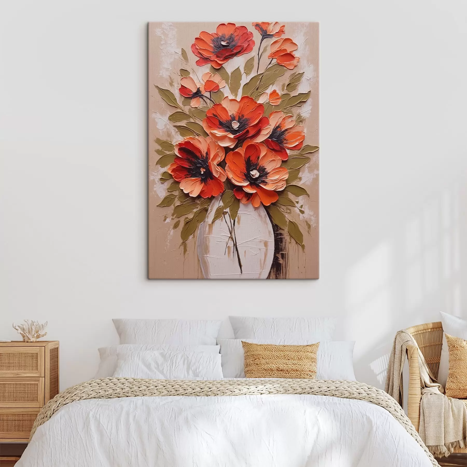 Paveikslėlis Gėlės baltoje vazoje rožiniame fone s38176