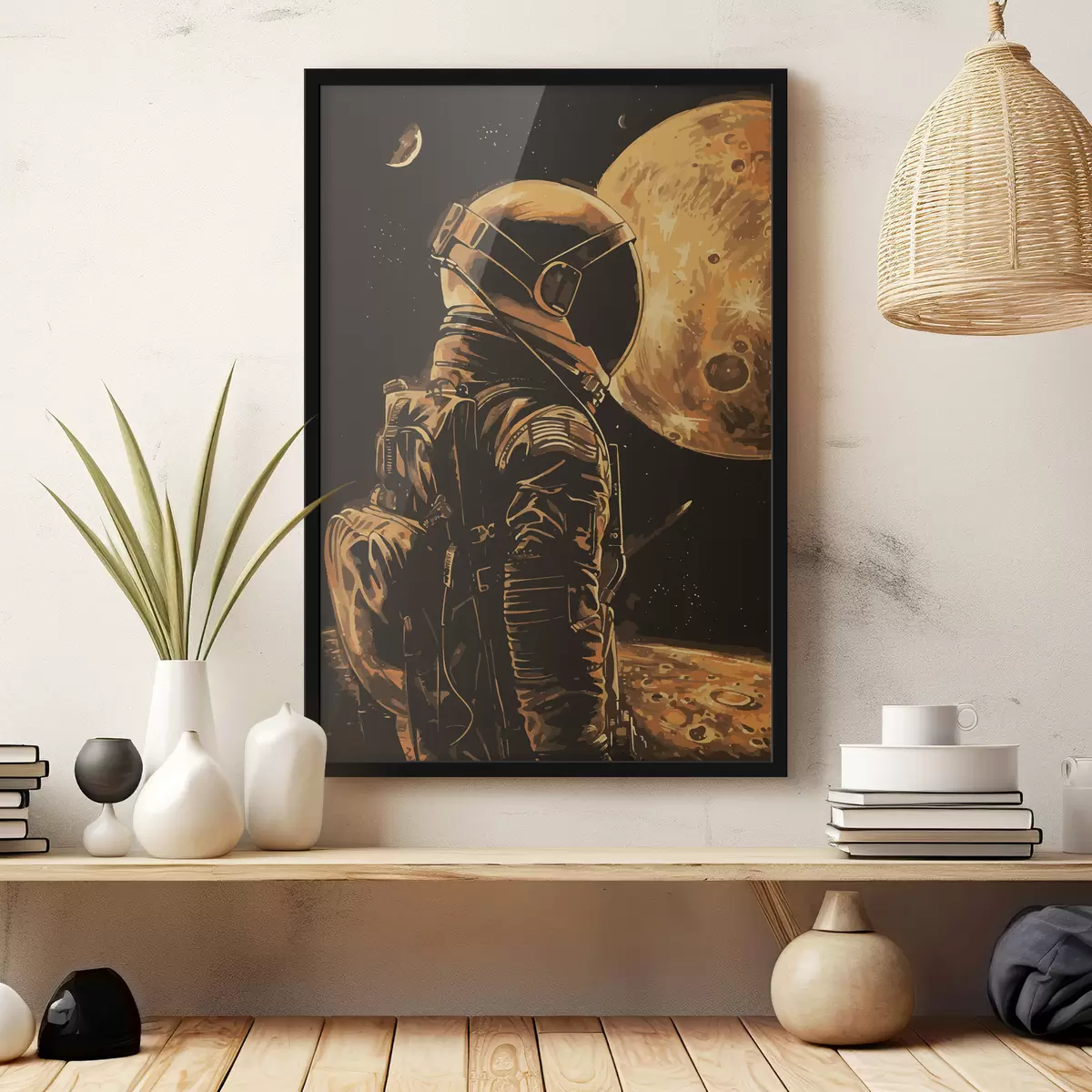 Plakatas Astronautas žiūri į planetą f38314
