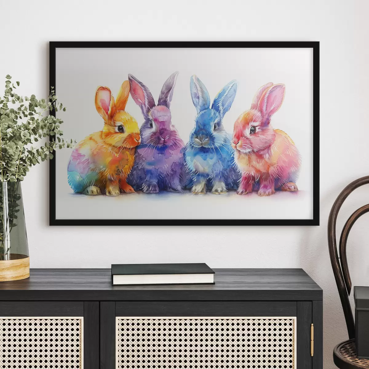 Plakatas Mieli akvareliniai triušiukai f38253