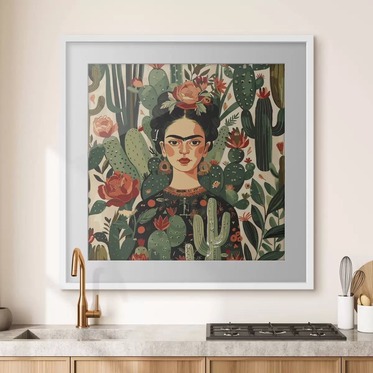 Plakatas Frida tarp kaktusų f38415
