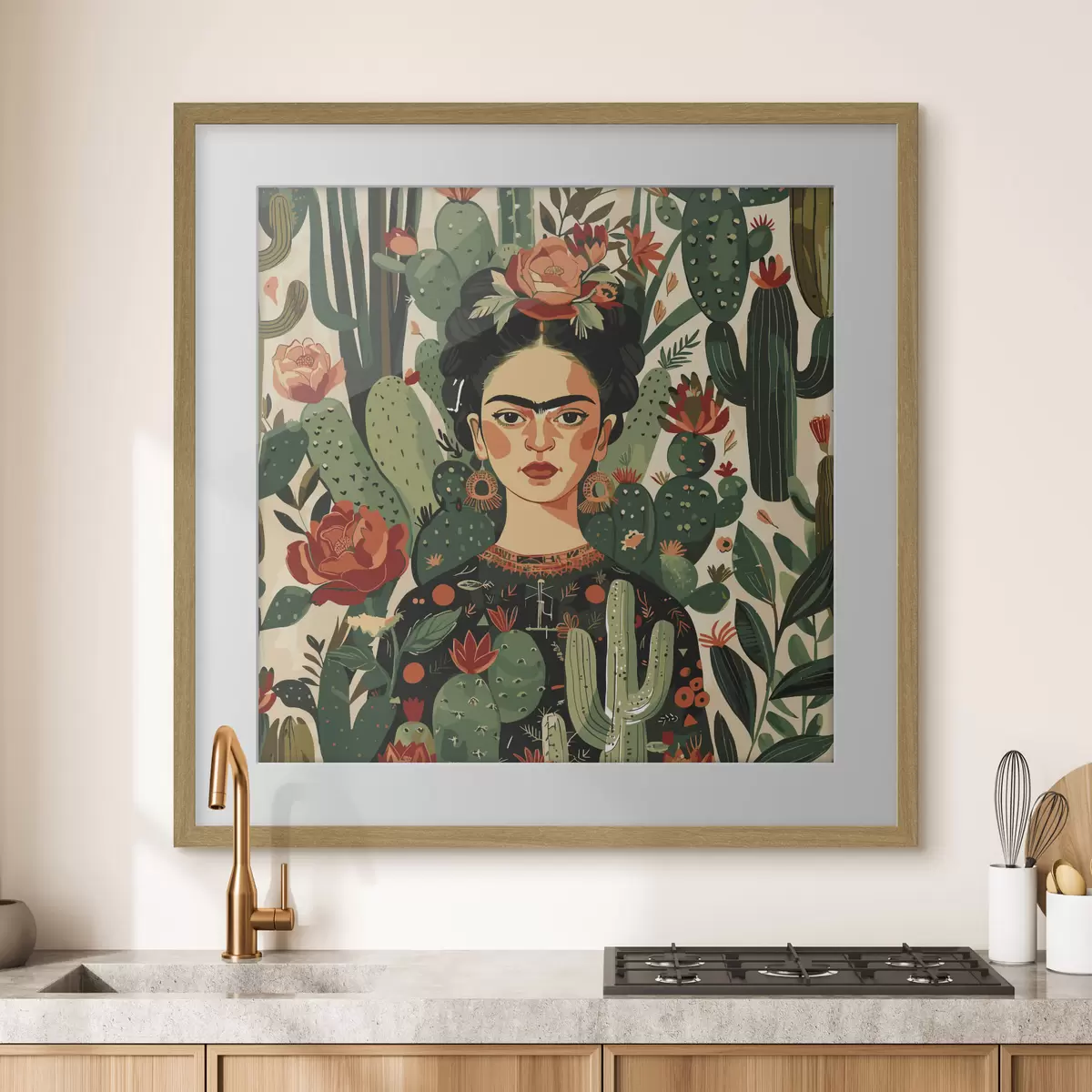 Plakatas Frida tarp kaktusų f38415