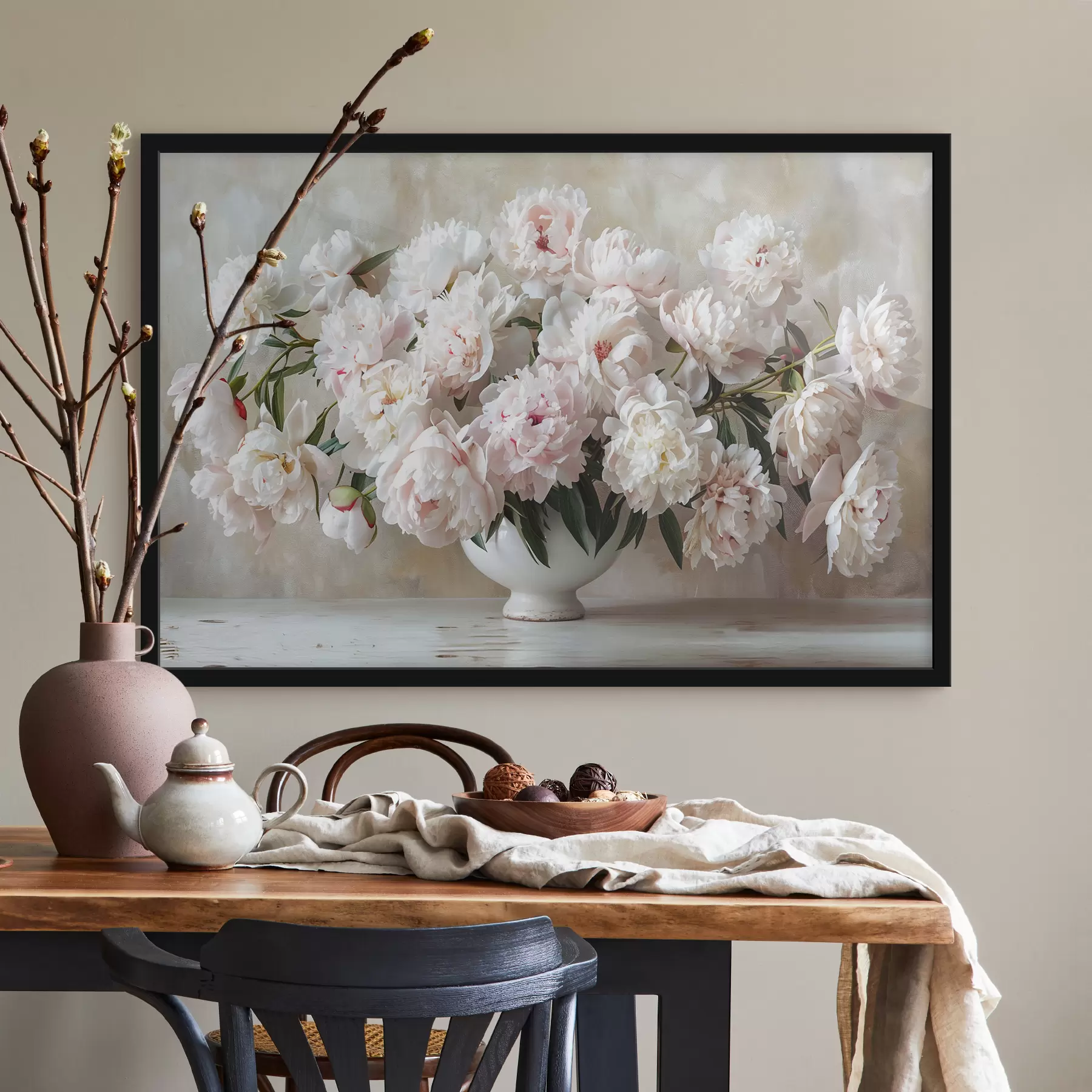 Fototapetai Šviesūs bijūnai vazoje f38461