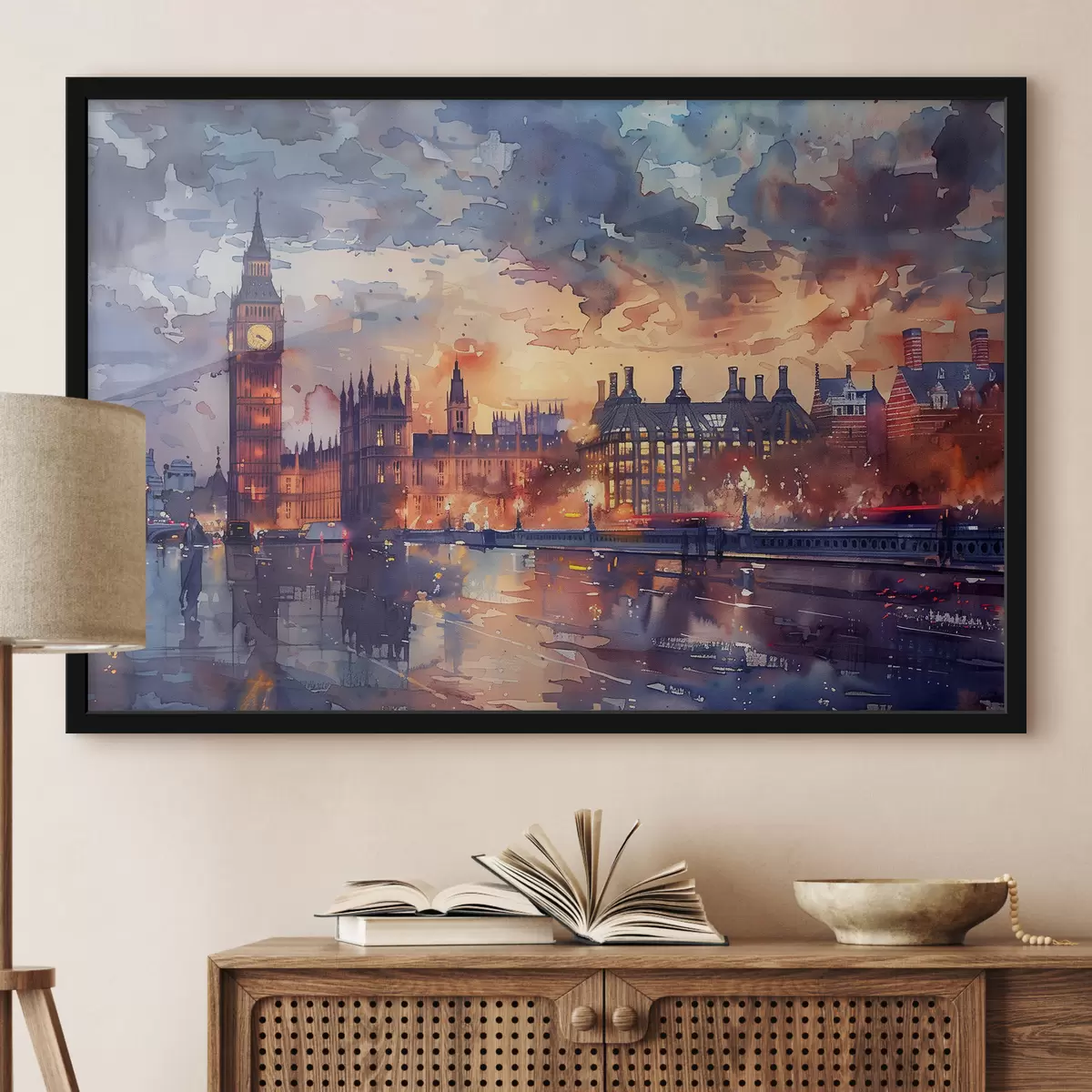 Plakatas Big ben London tapyba akvarele f38473
