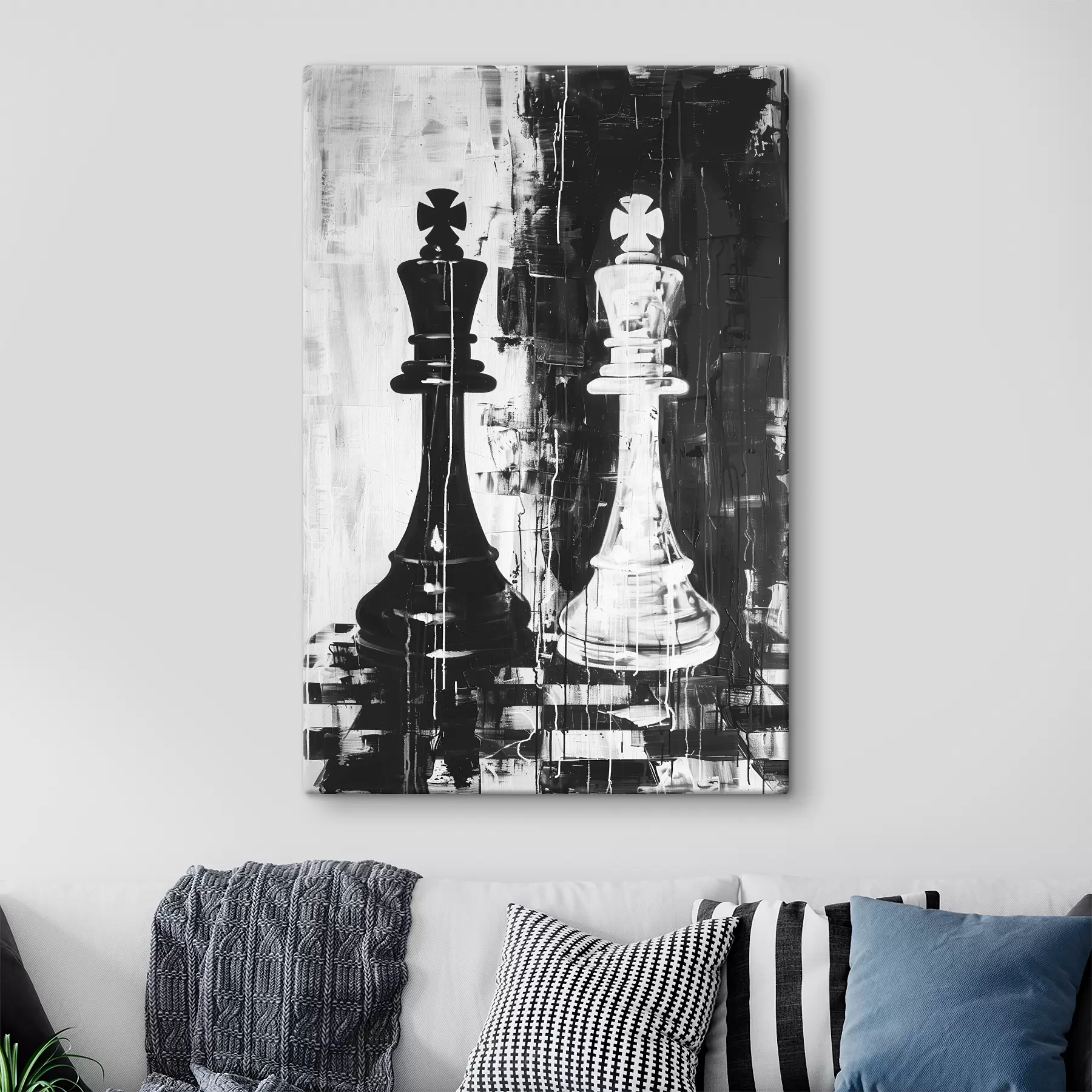 Fototapetai Juodos ir baltos spalvos šachmatų figūrėlė s38642