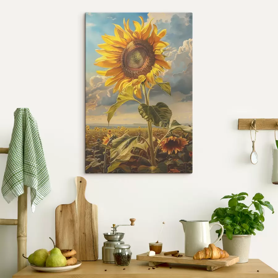 Fototapetai Didelė saulėgrąža lauke s38753
