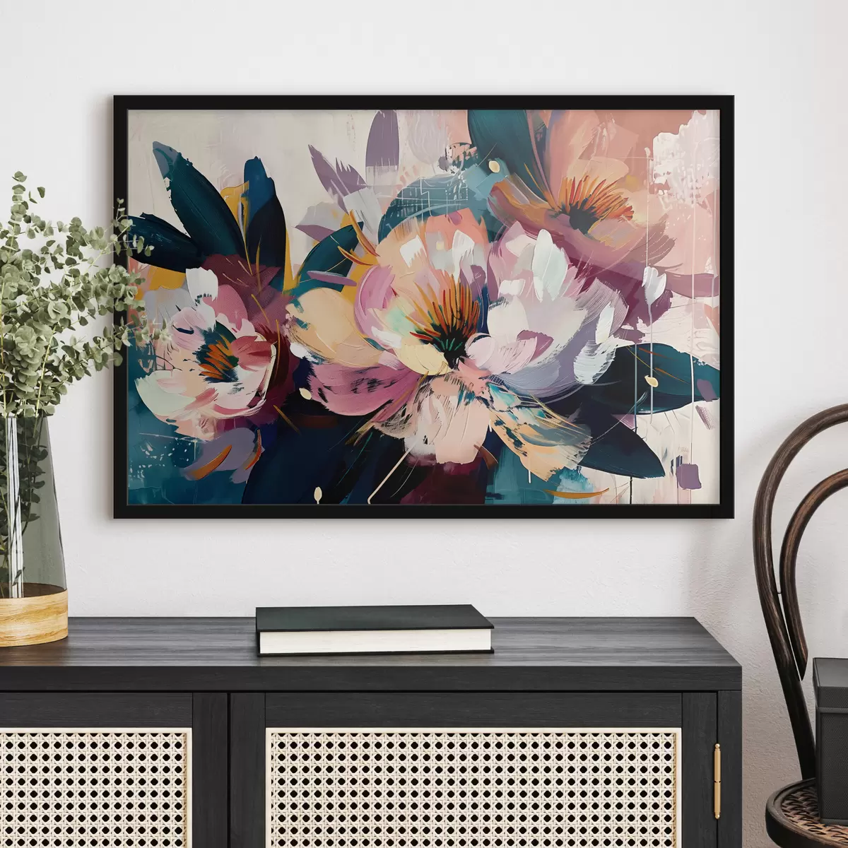 Plakatas Didelės gėlės, dažytos aliejumi f38799