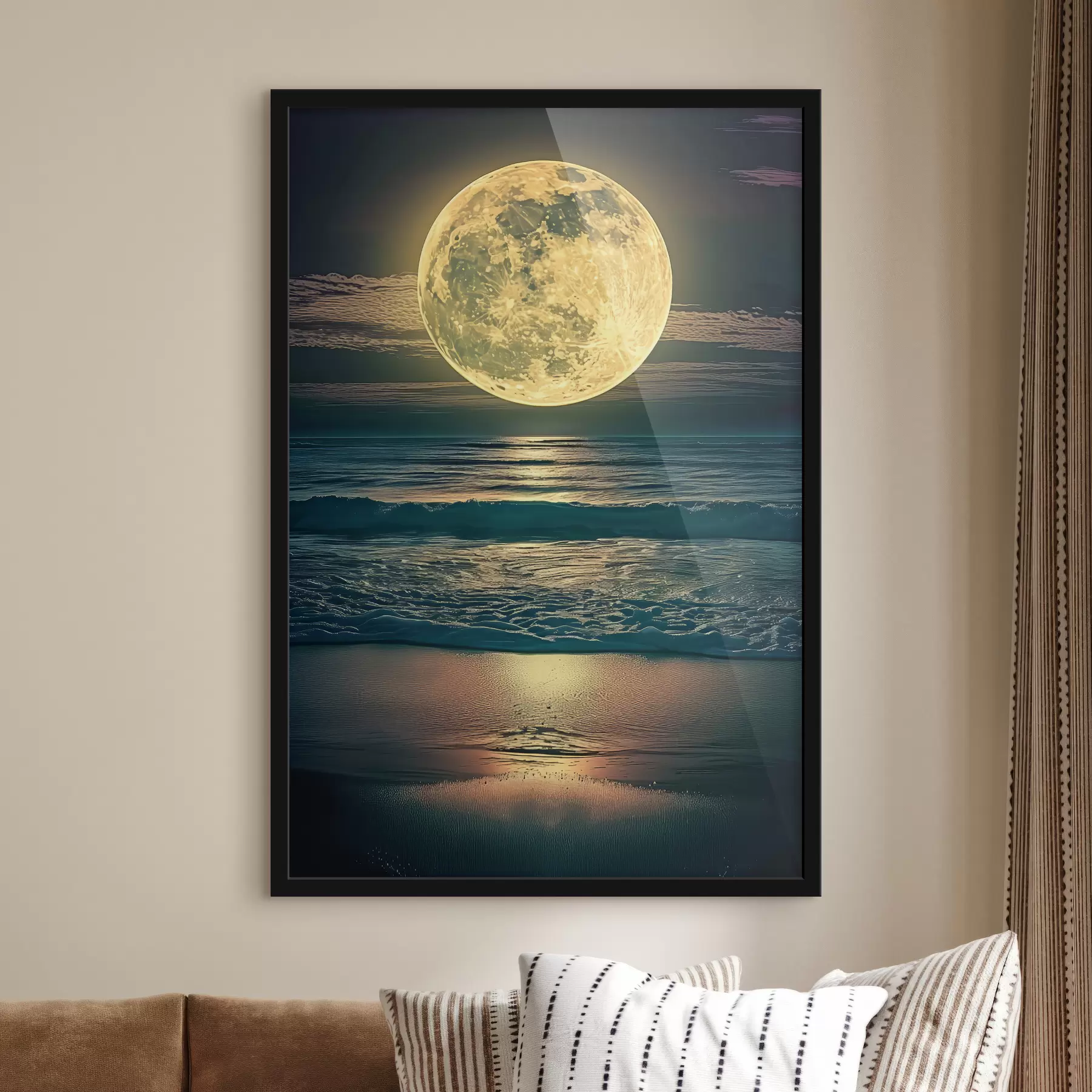 Fototapetai Didelis mėnulis virš vandenyno f38865