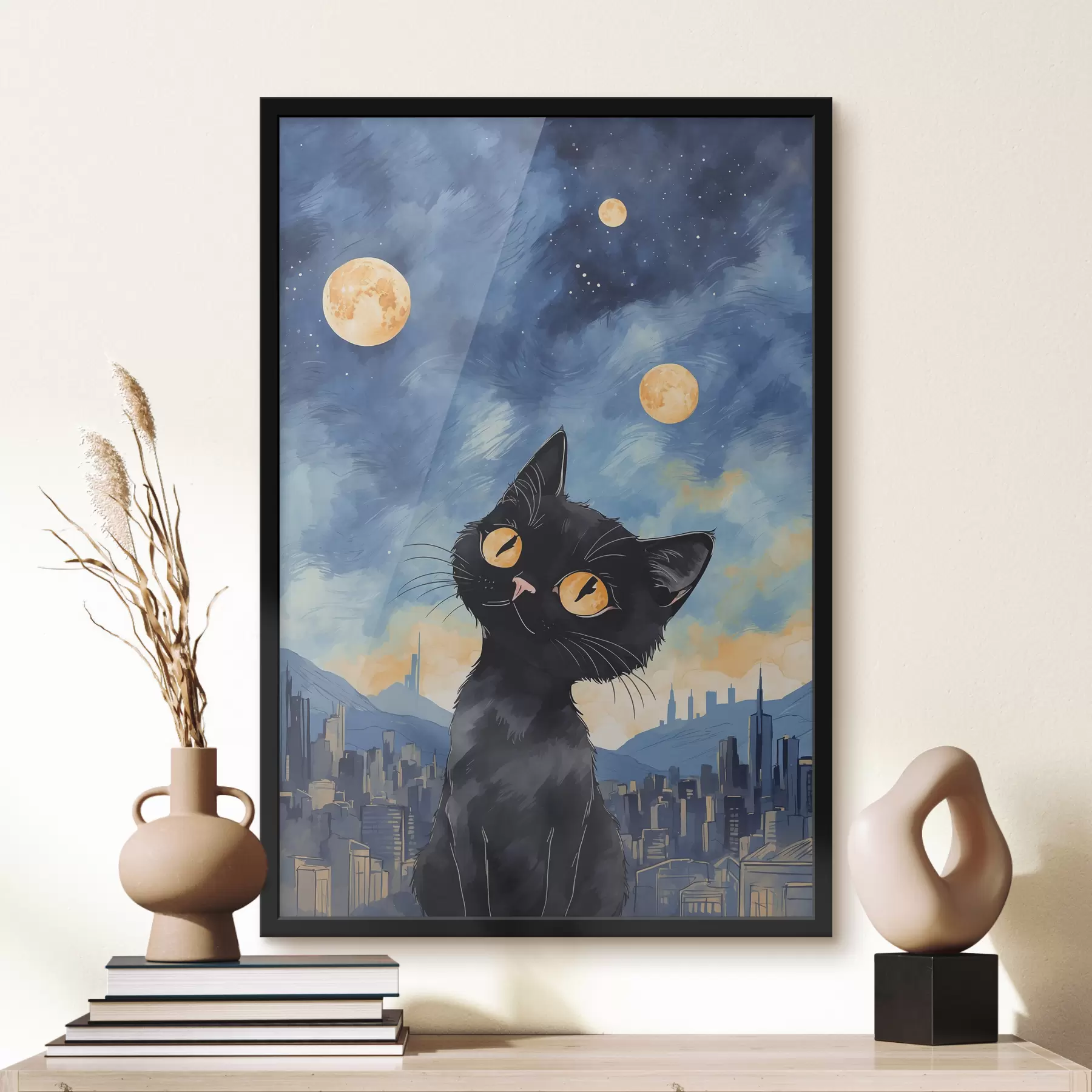 Fototapetai Katė miesto fone f38861