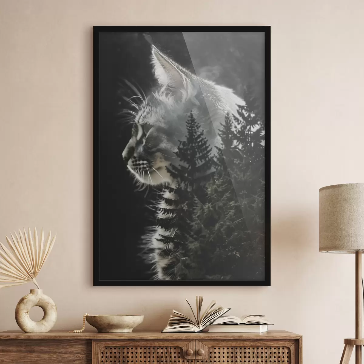 Plakatas Katė su Kalėdų eglutėmis f39028