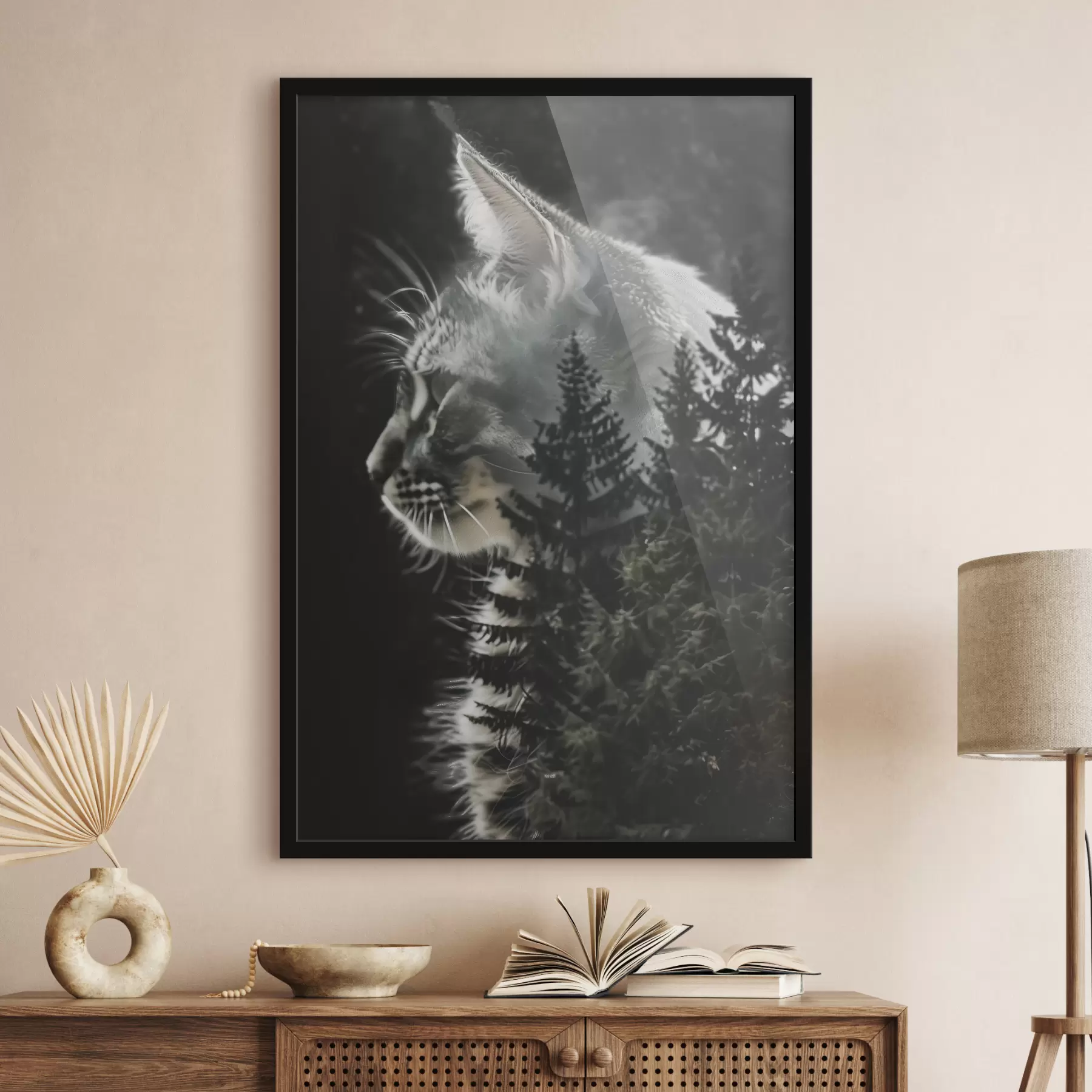 Fototapetai Katė su Kalėdų eglutėmis f39028