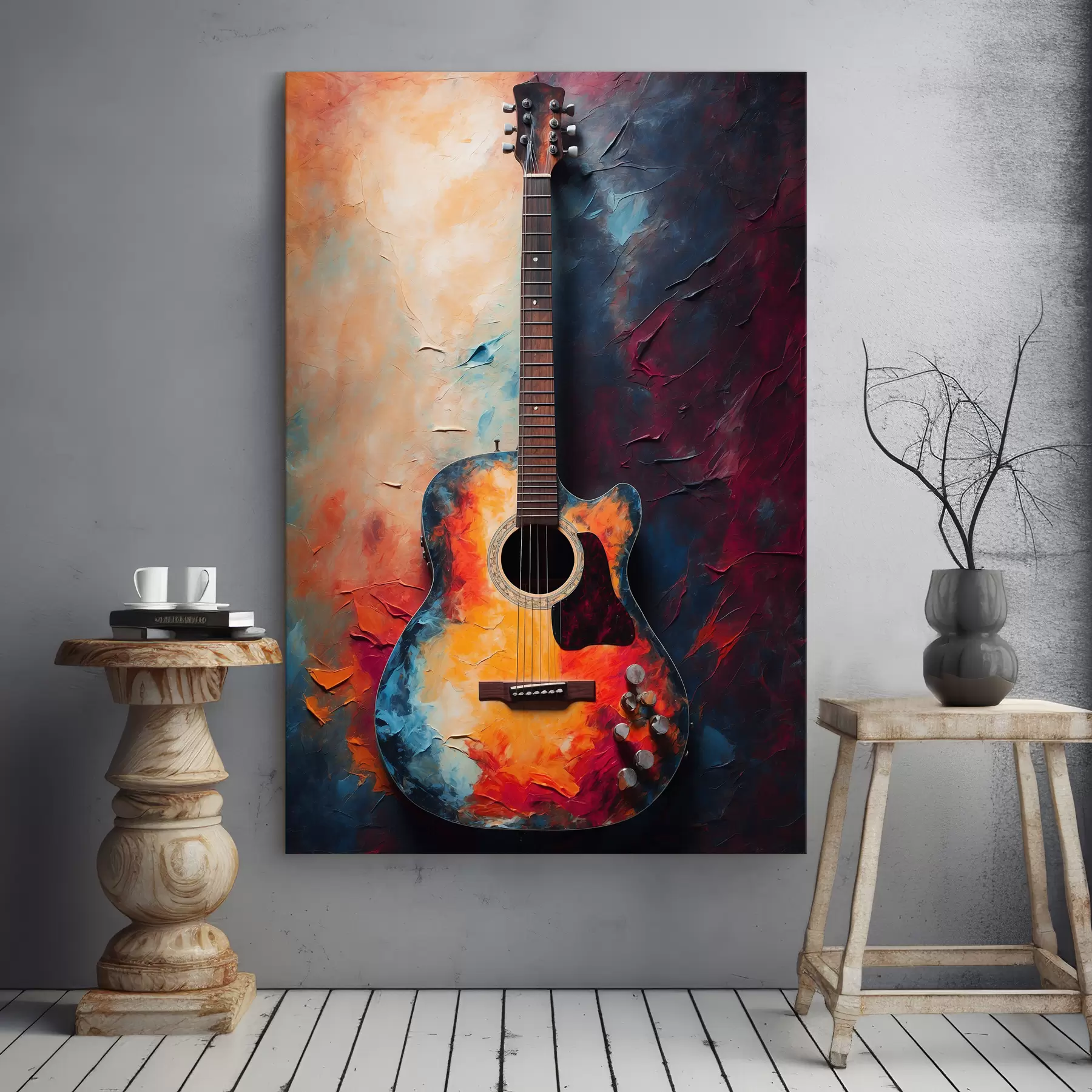 Paveikslėlis Gitara aliejaus fone s39002